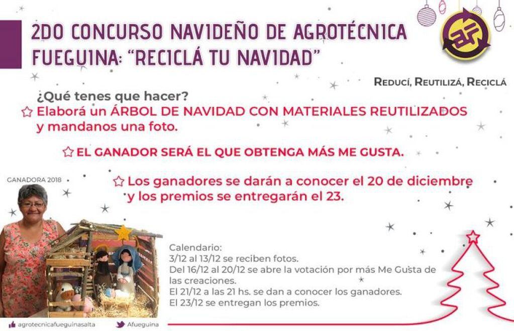 Concurso Reciclá tu Navidad (Faebook Agrotécnica Fueguina)