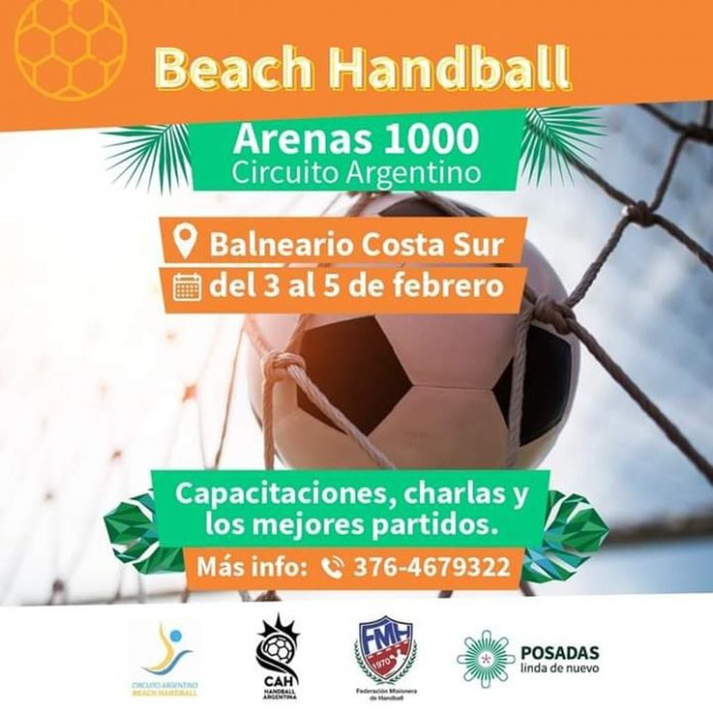 Esta semana inicia el Circuito Argentino de Beach Handball en Posadas.