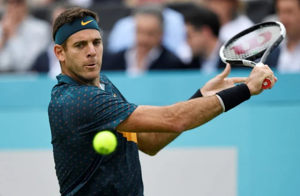 Tennis - ATP 500 - Fever-Tree Championships - The Queen's Club, London, Britain - June 19, 2019   Argentina's Juan-Martin Del Potro in action during his first round match against Canada's Denis Shapovalov   Action Images via Reuters/Tony O'Brien