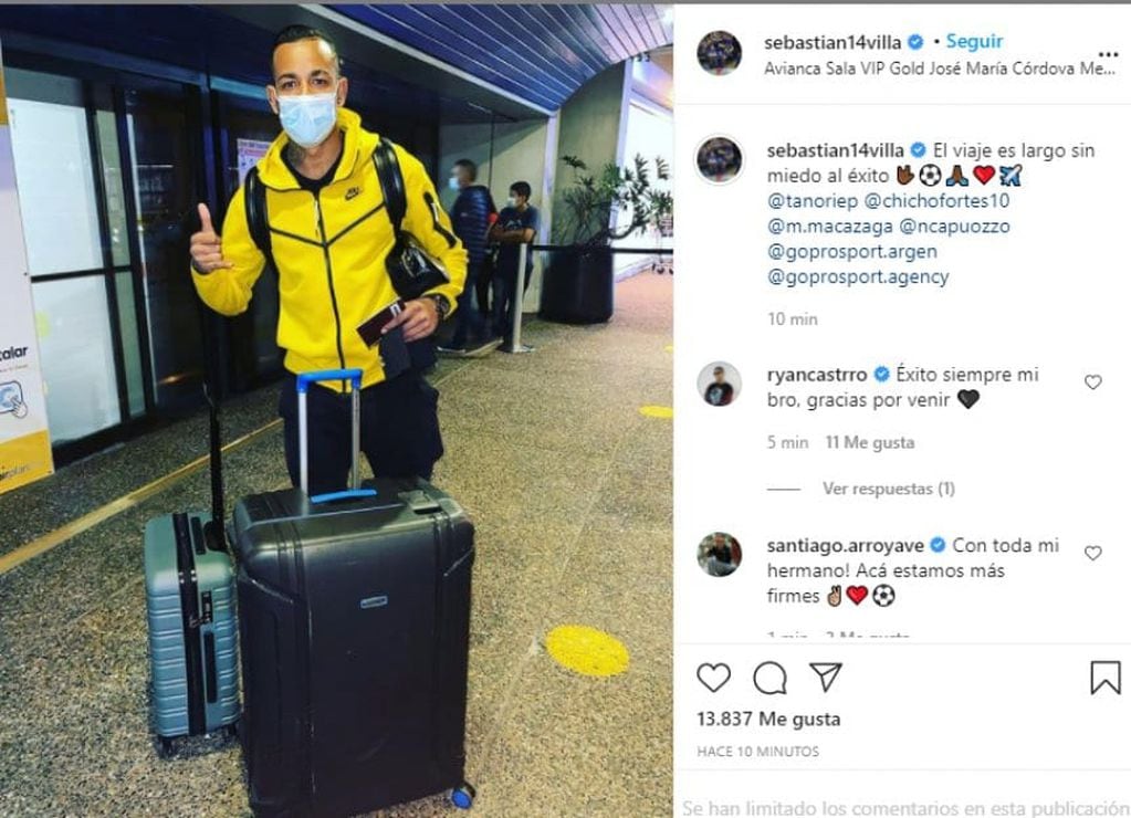 Sebastián Villa anunció su vuelta a la Argentina.
