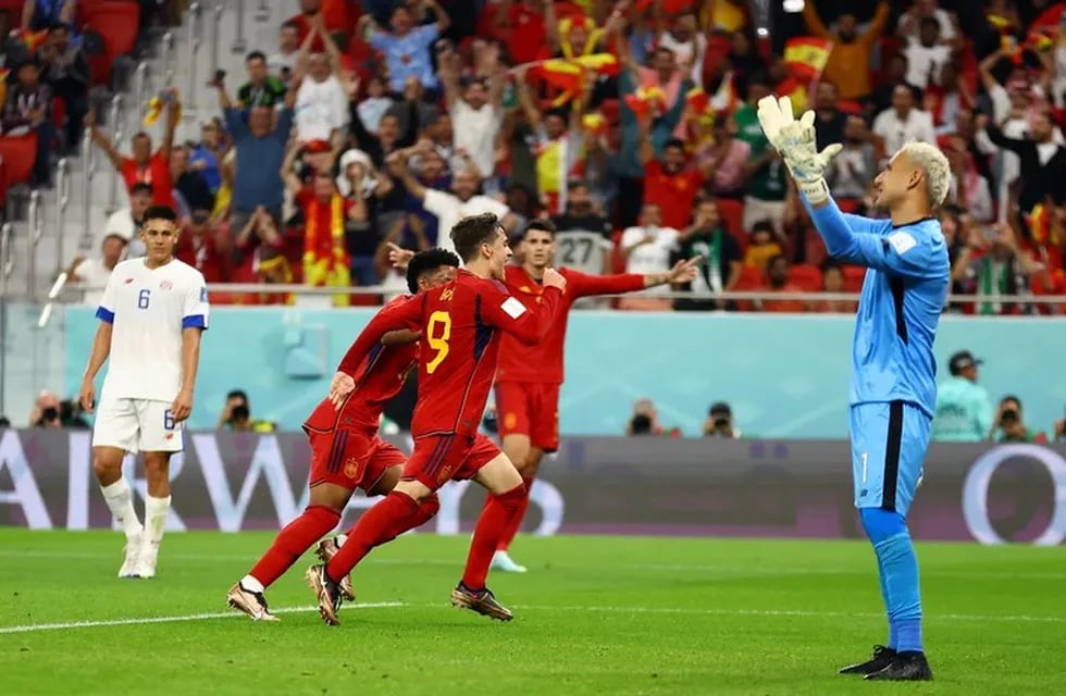España goleó a Costa Rica. Foto: Reuters.