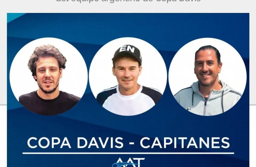 Gastón Gaudio, Guillermo Coria y Guillermo Cañas, nuevos capitanes del equipo argentino de Copa Davis. Foto: AAT