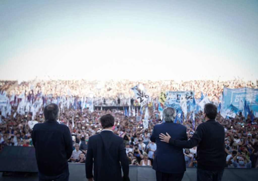 Máximo Kirchner, Axel Kicillof, Alberto Fernández y Sergio Massa. (Foto: Frente de Todos)
