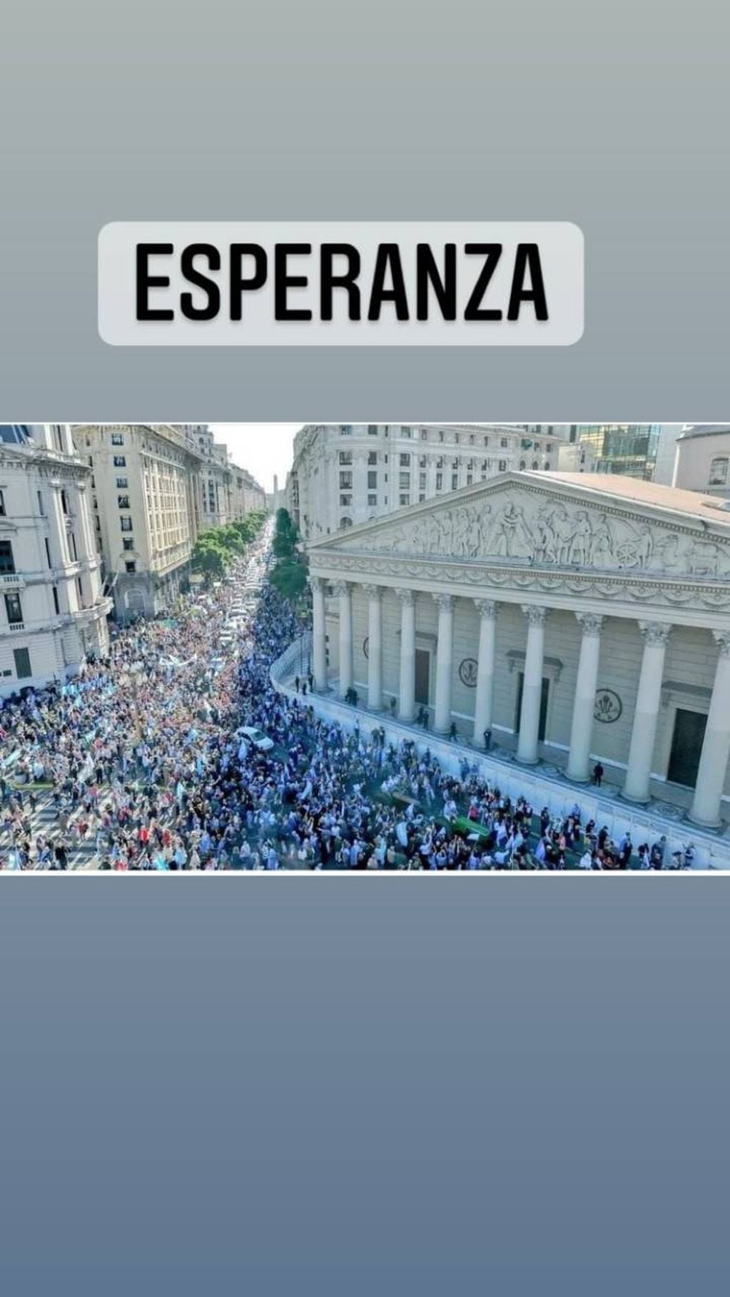 Losada utilizó sus redes sociales para dar cuenta del alcance de la protesta en Buenos Aires.