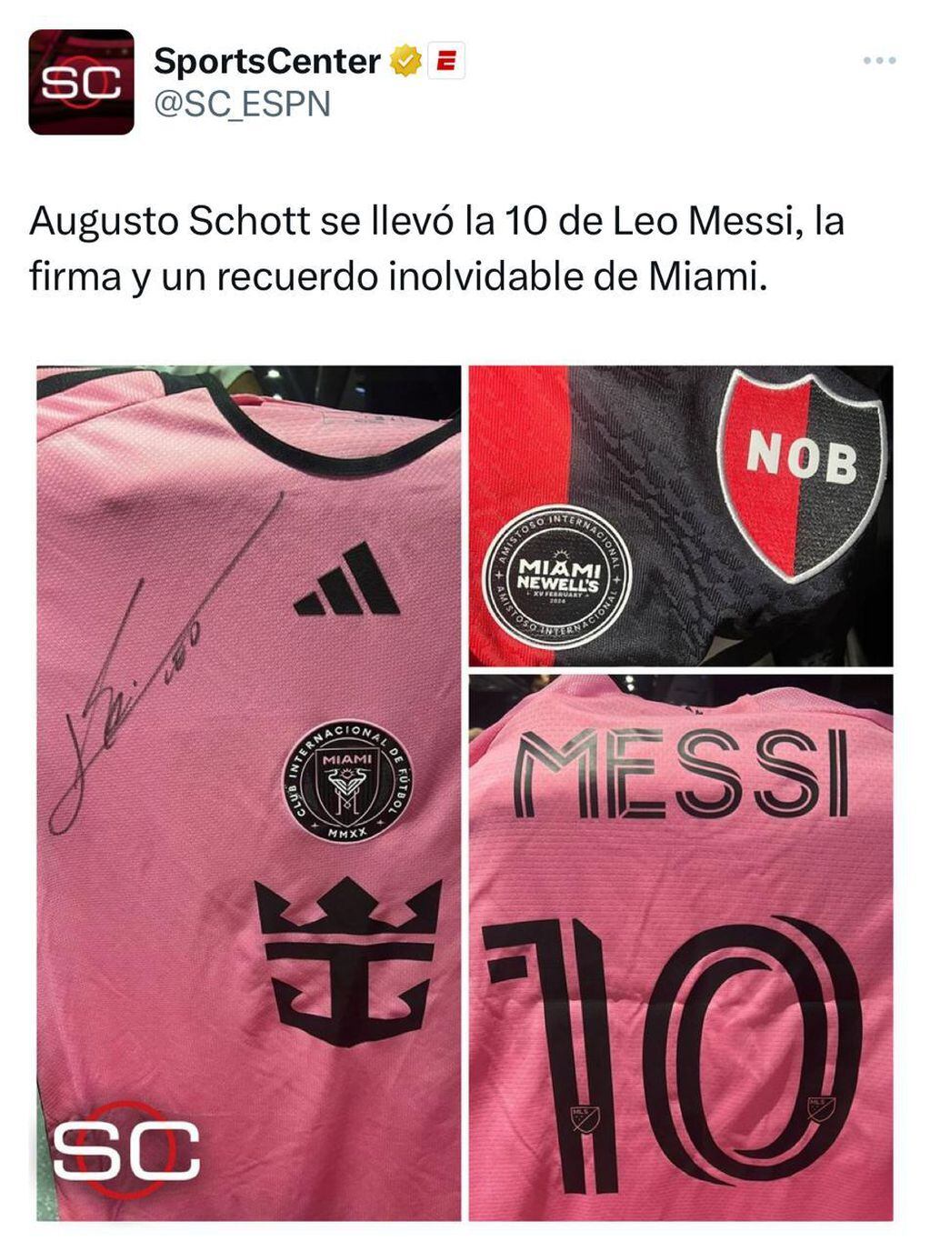 Augusto Schott de Arroyito jugó de titular el amistoso con Lionel Messi y se llevó su camiseta