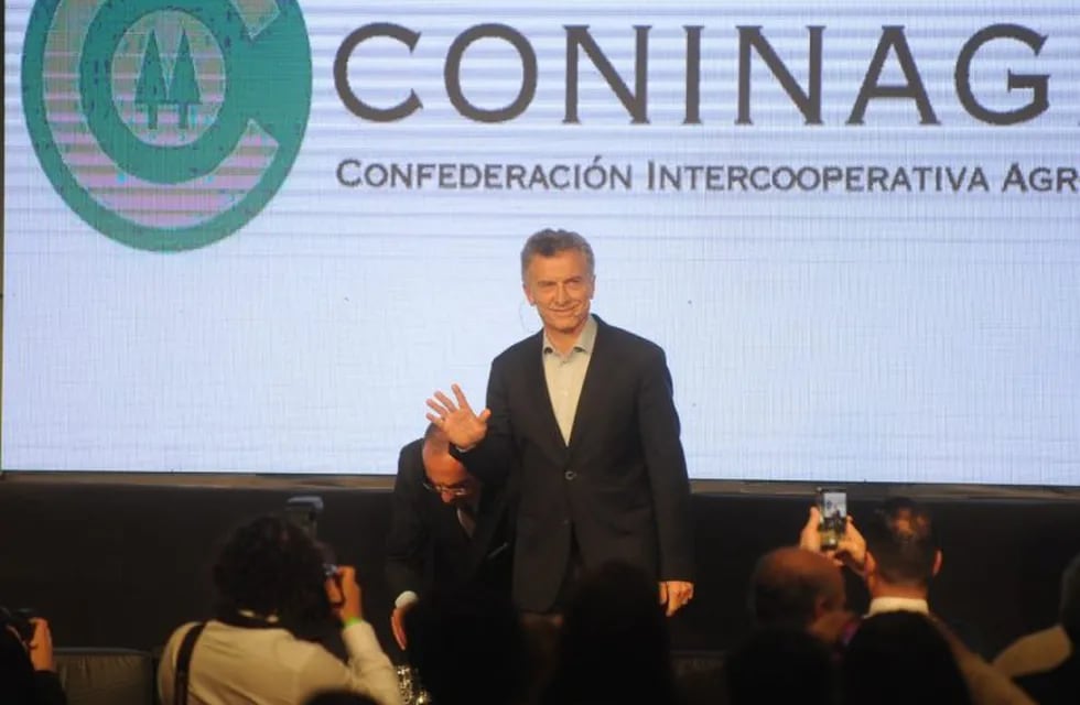 El presidente Mauricio Macri, en el cierre de la jornada de Coninagro. (Guillermo Adami)