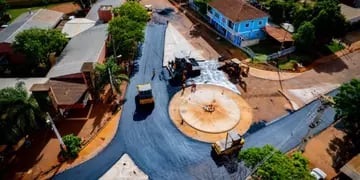 Puerto Iguazú: las obras de la rotonda del CIC están próximas a finalizar