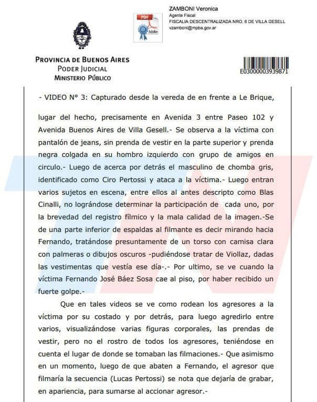 El expediente al que accedió TN sobre el caso de Fernando Báez Sosa (Foto:Tn.com.ar)