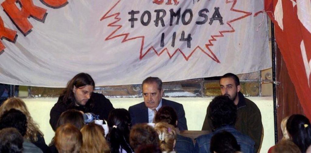Leandro Santoro junto a Raúl Alfonsín