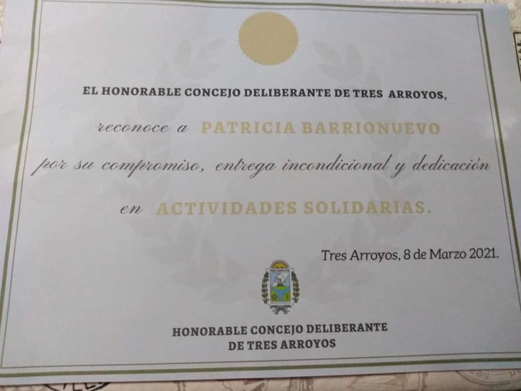 Reconocimiento a Mujeres destacadas del Distrito de Tres Arroyos