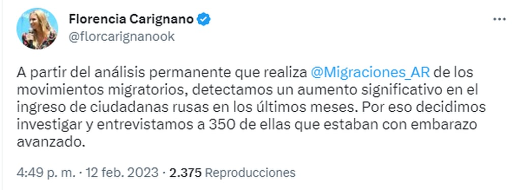 La directora nacional de Migraciones, Florencia Carignano, dio detalles de la investigación - Twitter