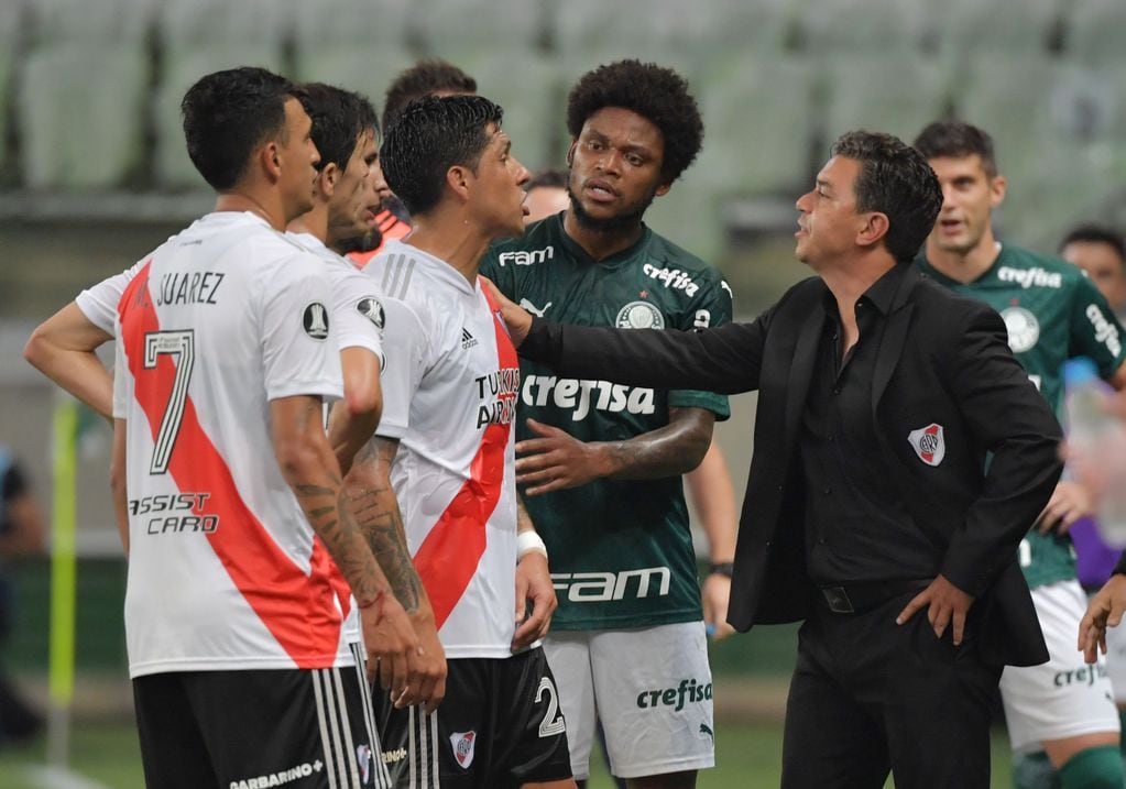 Gallardo durante la revancha ante Palmeiras en el estadio Allianz Parque