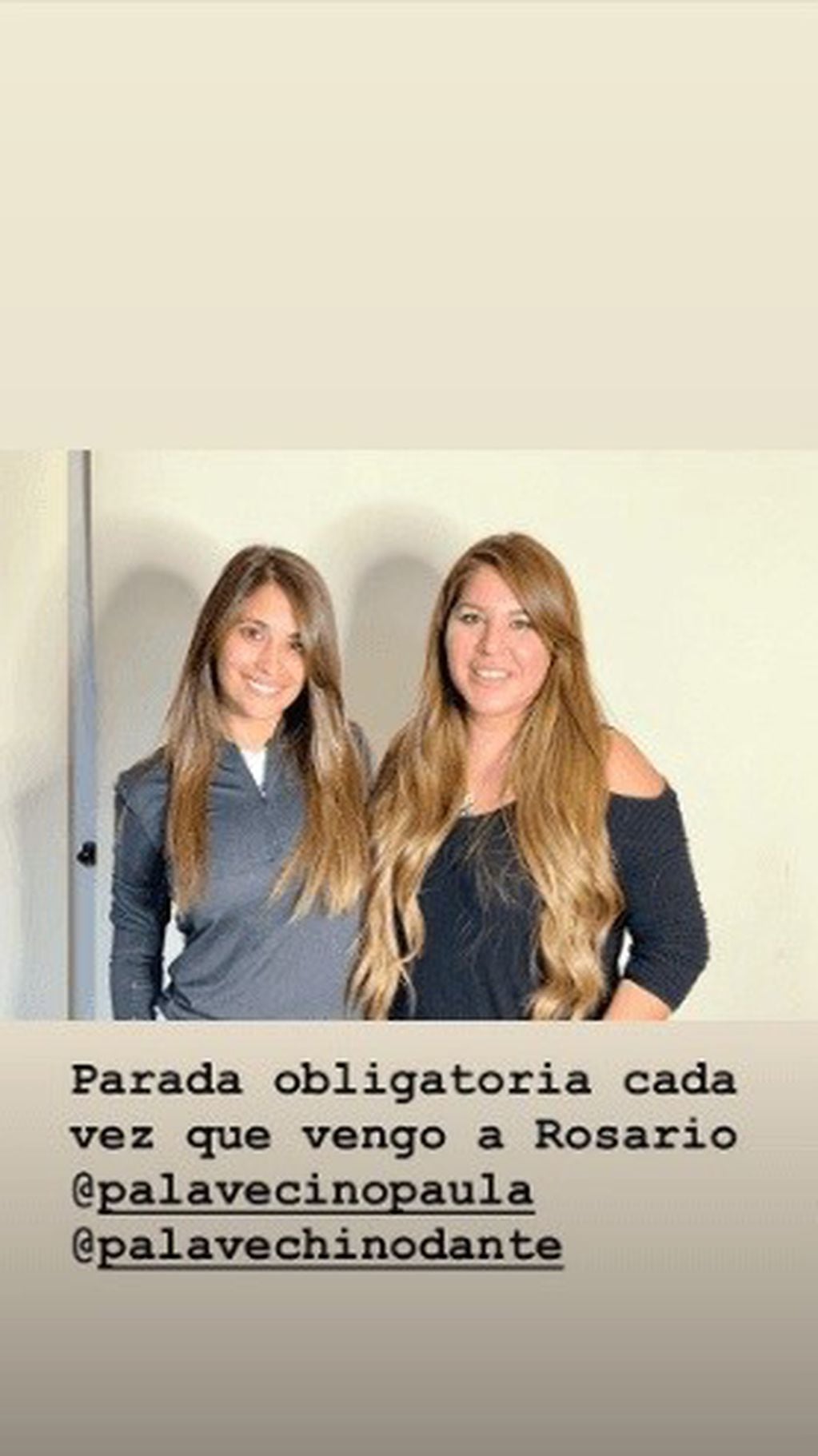 Antonela Roccuzzo aprovechó su paso por Rosario para visitar a Amigas. (Instagram)