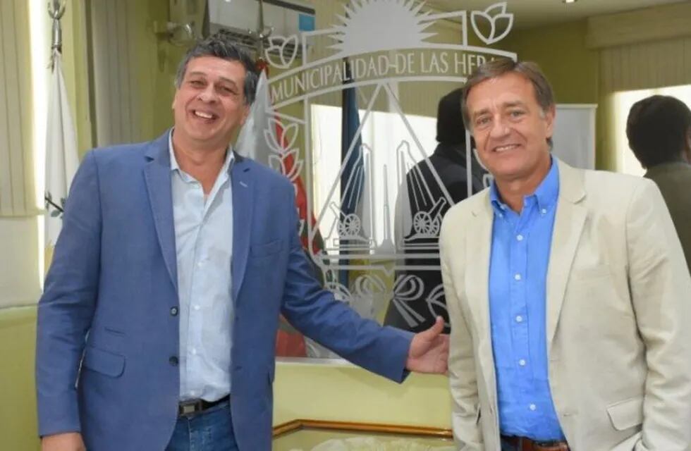 Daniel Orozco, intendente de Las Heras, junto a Rodolfo Suárez, intendente de la Ciudad de Mendoza.