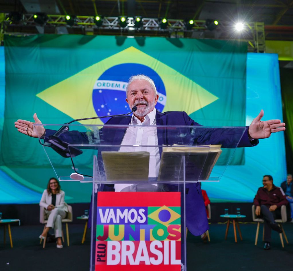Lula da Silva, en su acto de lanzamiento de campaña presidencial el sábado 7 de mayo de 2022.