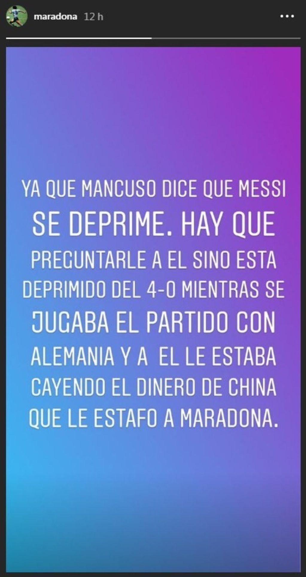 El mensaje de Diego Maradona que hizo enojar a Alejandro Mancuso.
