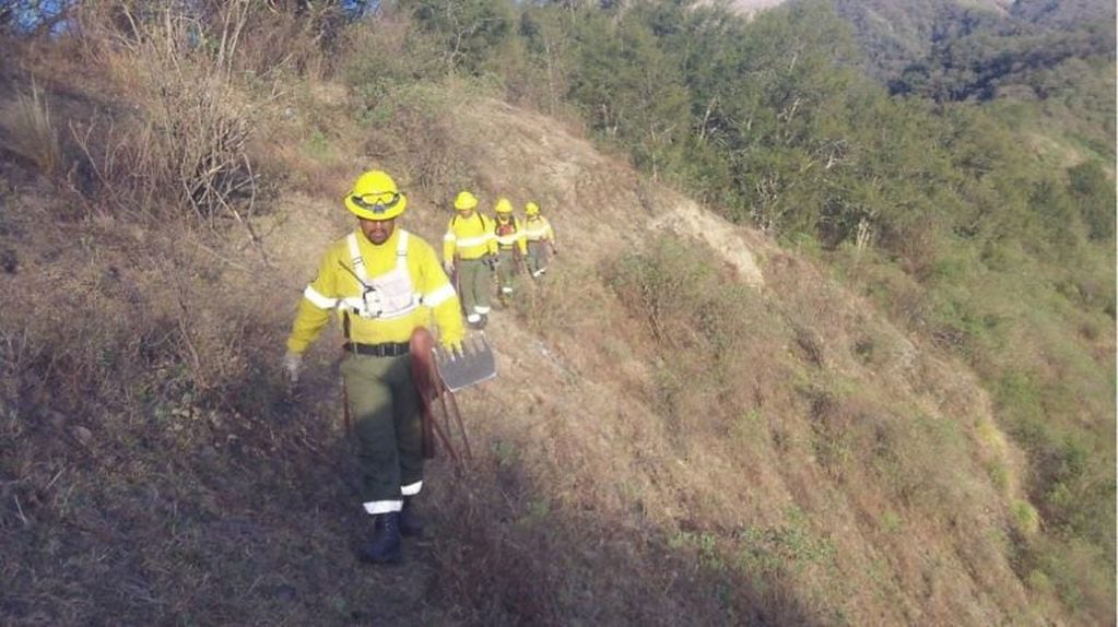 Miembros de la Brigada de Incendios Forestales acudieron a Valle Colorado para atacar las llamas que afectaron unas 1.500 hectáreas.