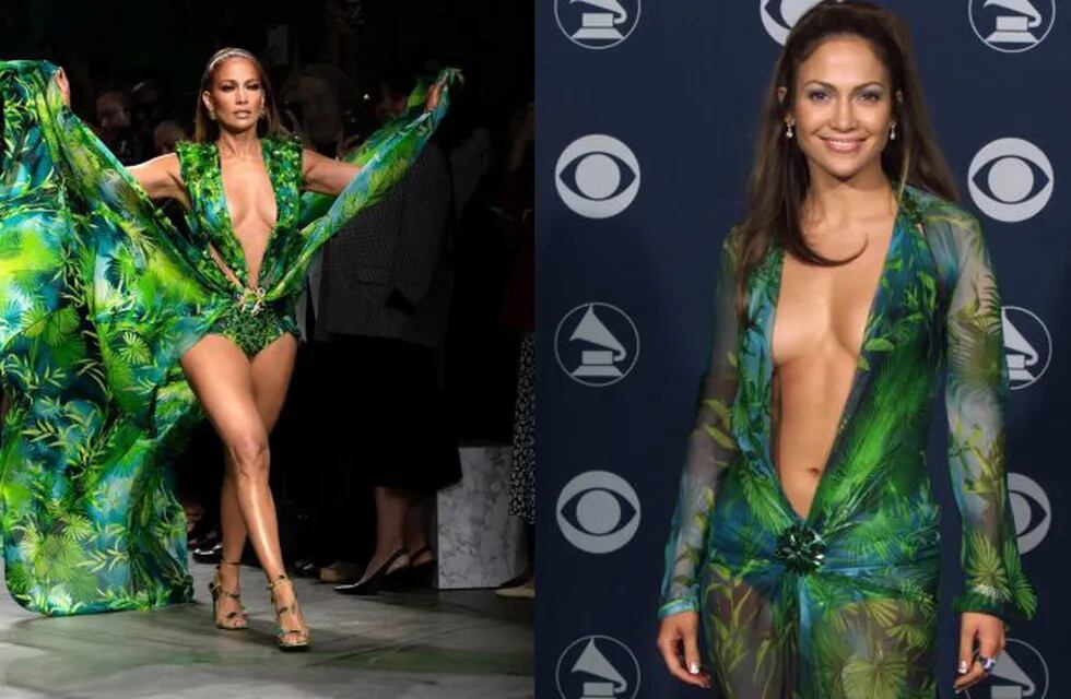 Jennifer Lopez usó un vestido con el que había desfilado 20 años atrás