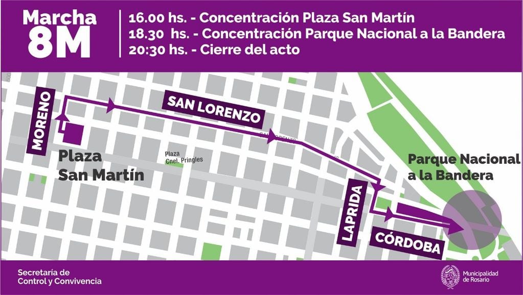 Las manifestantes atravesarán el centro rosarino por calle San Lorenzo.