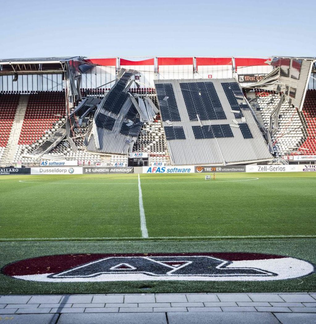 Así quedó el estadio del AZ Alkmaar. Foto: Vincent Jannink / ANP / AFP.