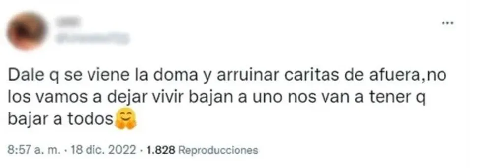 El polémico tuit del sospechoso de asesinar a Agustín Ávila.