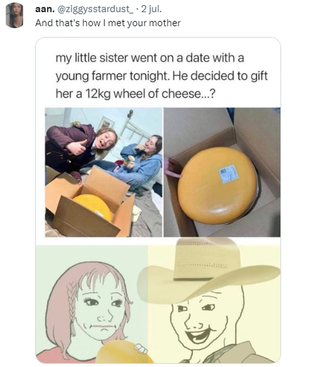Le regaló un queso de 12 kilos en la primera cita