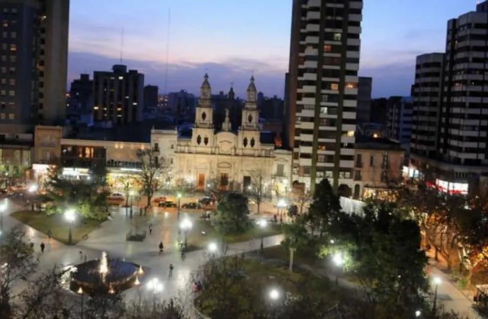 Plaza Roca luces Río Cuarto