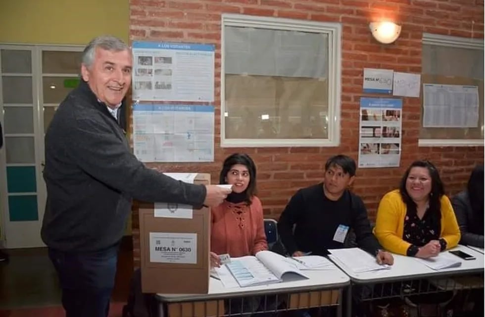 Gerardo Morales vota en las PASO, en Jujuy