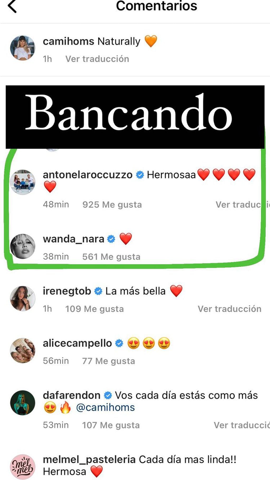 Anto Roccuzzo y Wanda Nara bancaron a Camila Homs