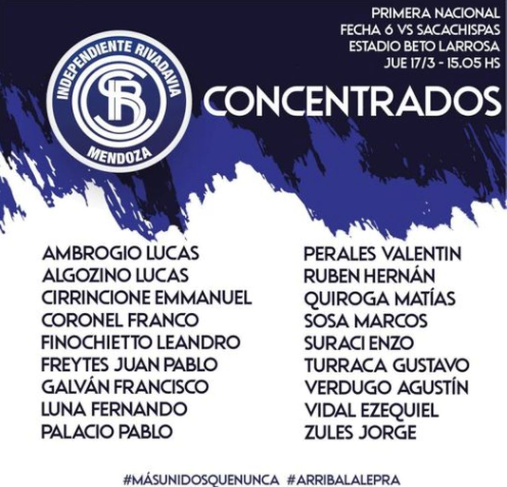 Concentrados Independiente Rivadavia.