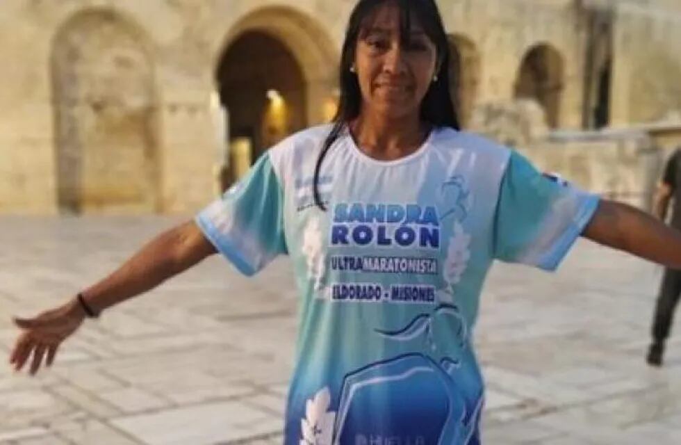 Sandra Rolón, maratonista de Eldorado.