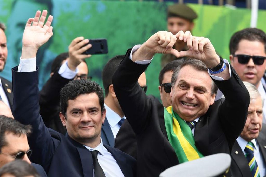 Jair Bolsonaro y Sergio Moro. (AFP)