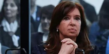 Cristina Fernández de Kirchner durante el primer día del juicio en la causa Vialidad Télam 