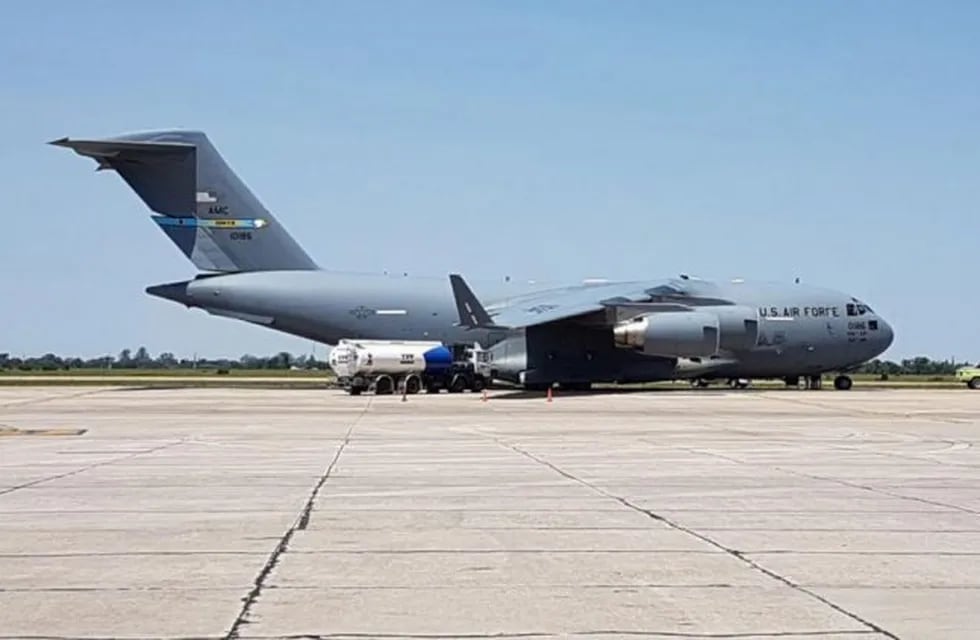 El avión militar C-17 Globemaster aterrizó en Córdoba.