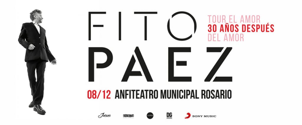 Anuncio de presentación de Fito Páez en Rosario