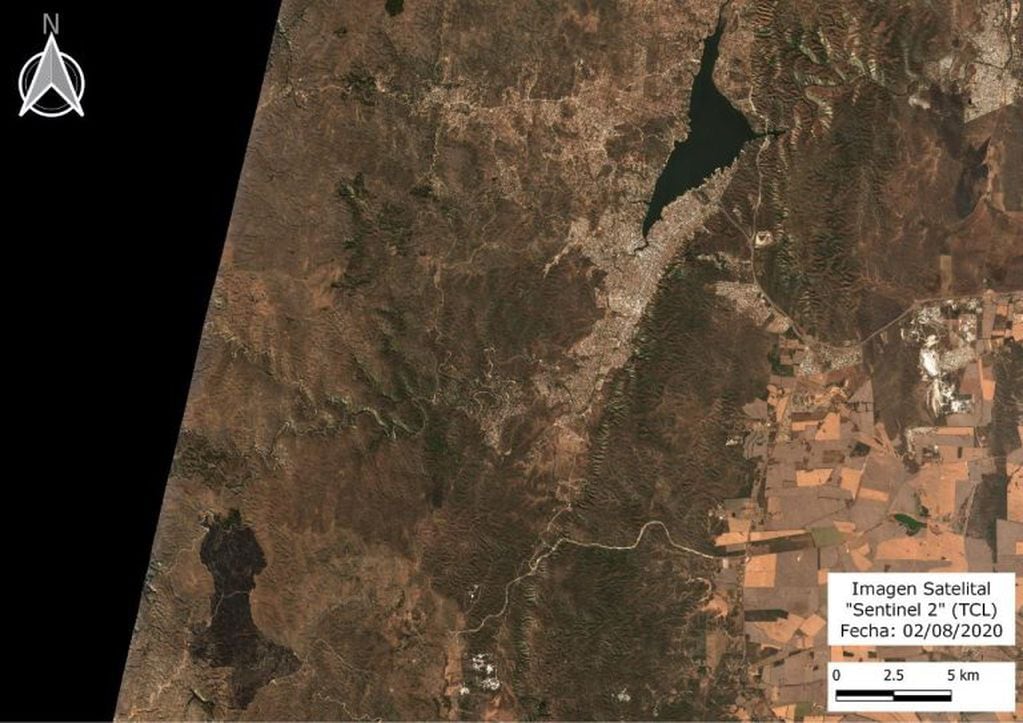 Imagen de un satélite sobre las Altas Cumbres