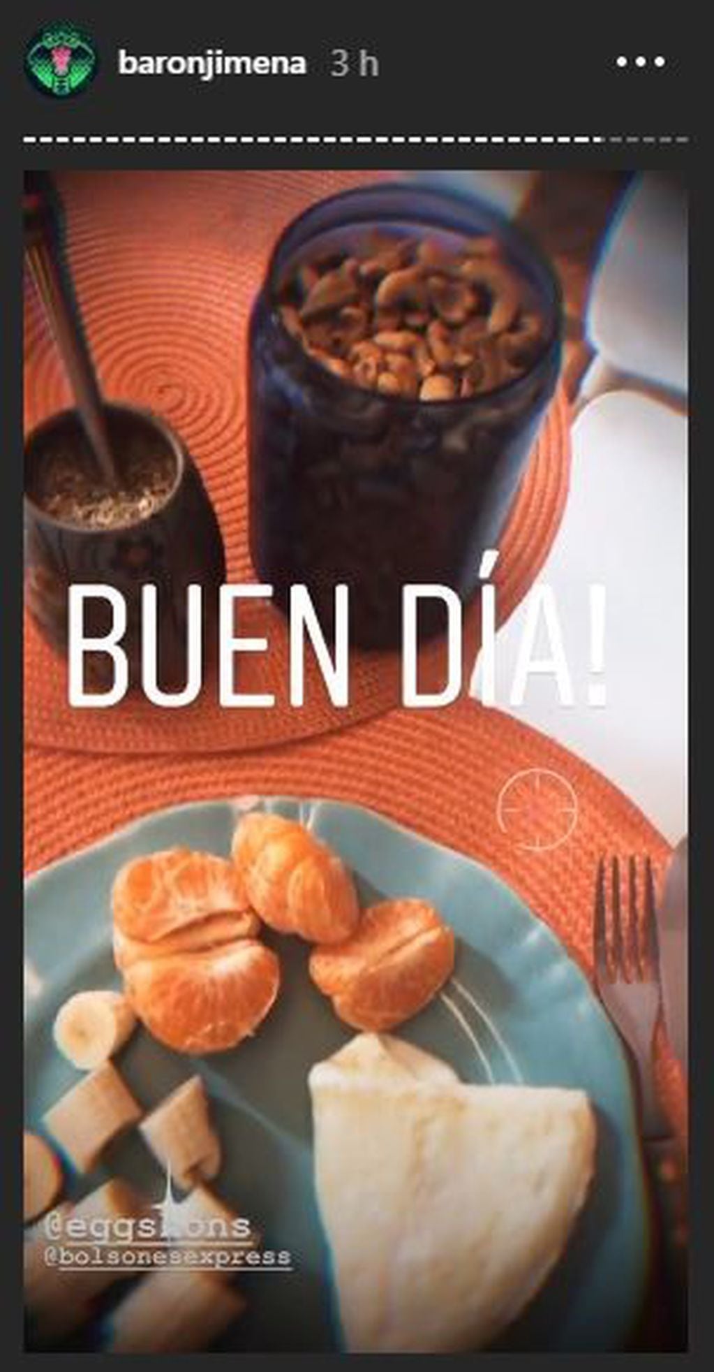 Jimena Barón mostró su desayuno en Instagram (Foto: Instagram/ baronjimena)