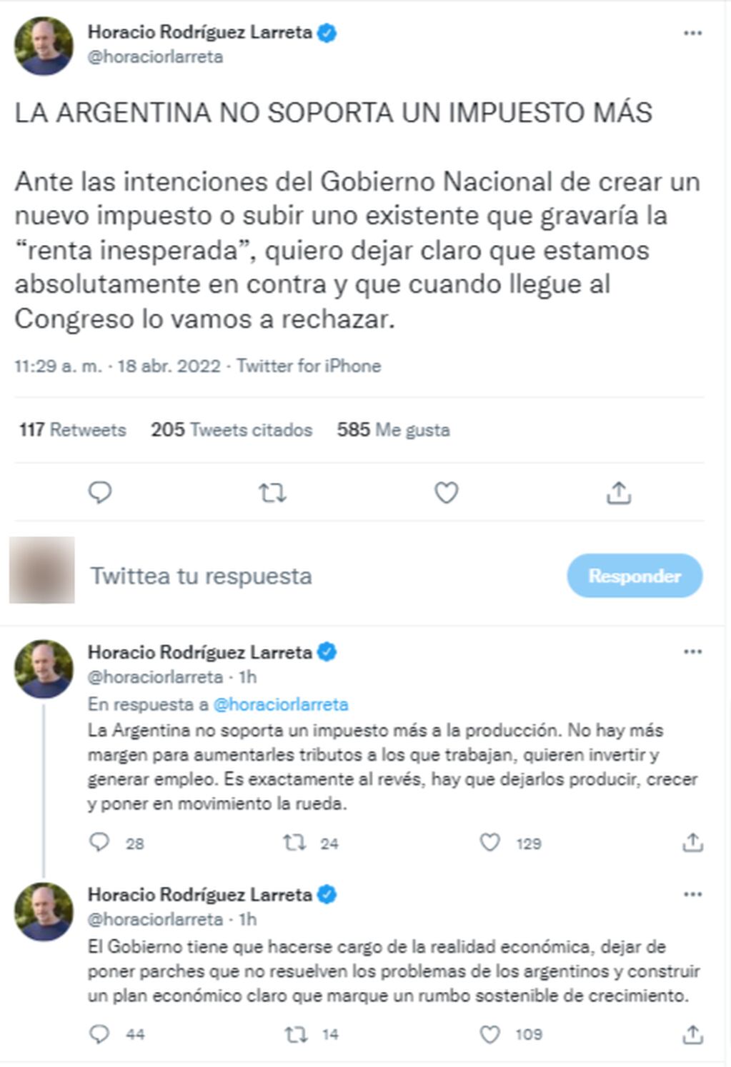 Horacio Rodríguez Larreta rechazó la medida económica del gobierno.