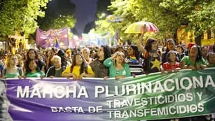 La marcha del Encuentro Plurinacional de Mujeres, lesbianas, travestis, trans y no binaries
