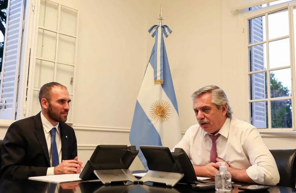 El ministro de Economía, Martín Guzmán, y el presidente Alberto Fernández. (Presidencia)