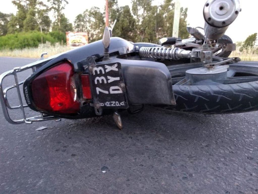 Moto involucrada en el accidente