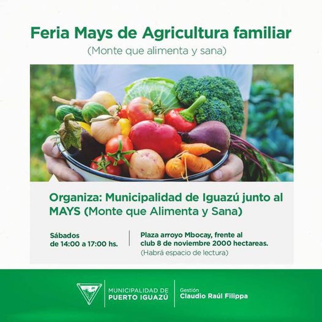 Feria en Puerto Iguazú promueve productos orgánicos de la mano de los productores locales.