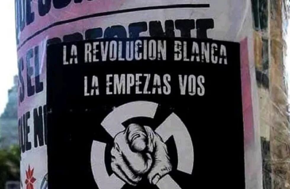 Aparecieron afiches con propaganda neonazi en el centro de Mar del Plata (web)