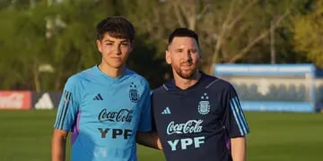 Valentino Acuña y Lionel Messi