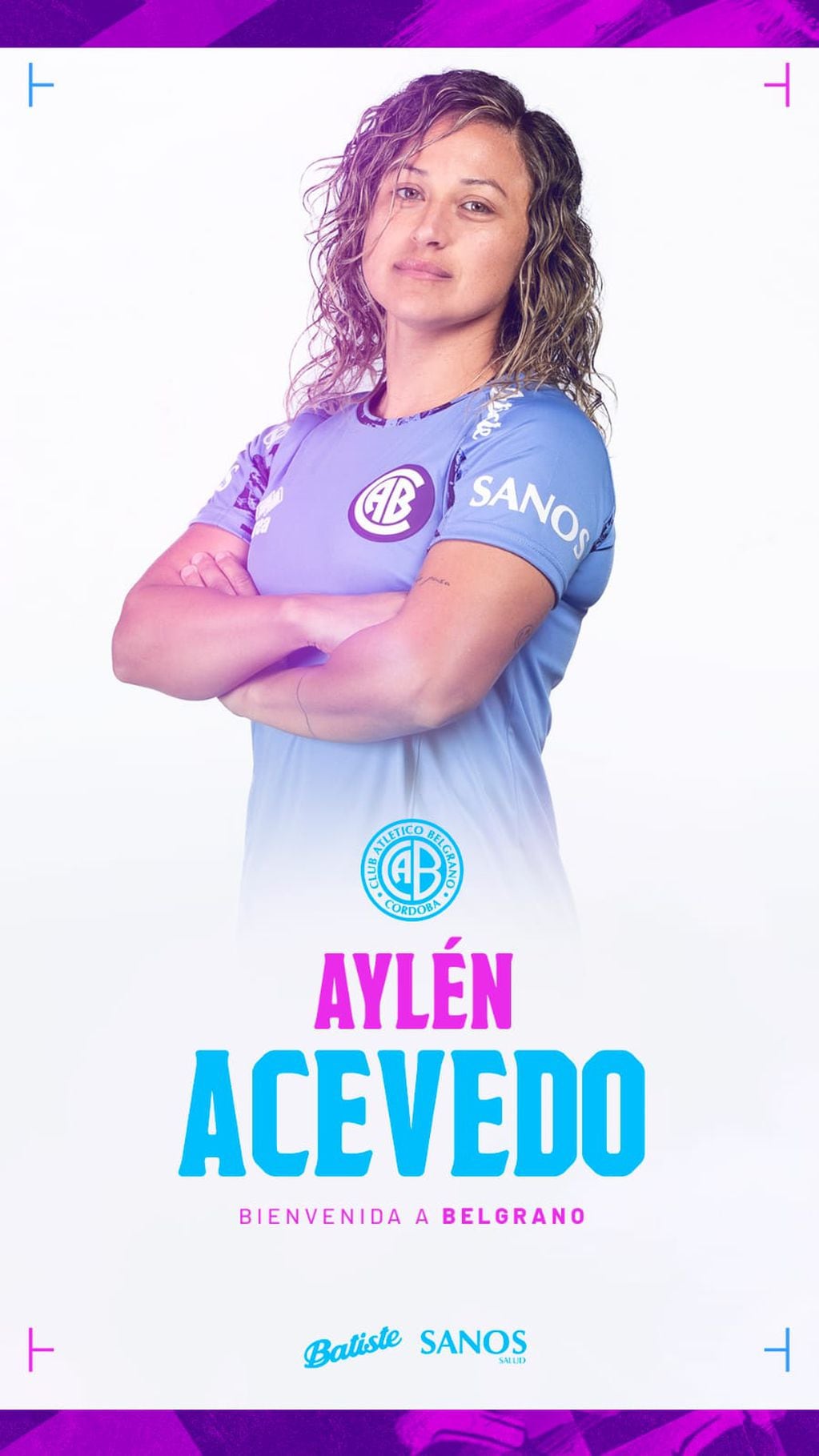 Aylén Acevedo es volante ofensiva y llegó a Belgrano para reforzar el plantel