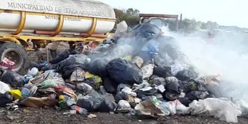 Incendio en un camión de residuos