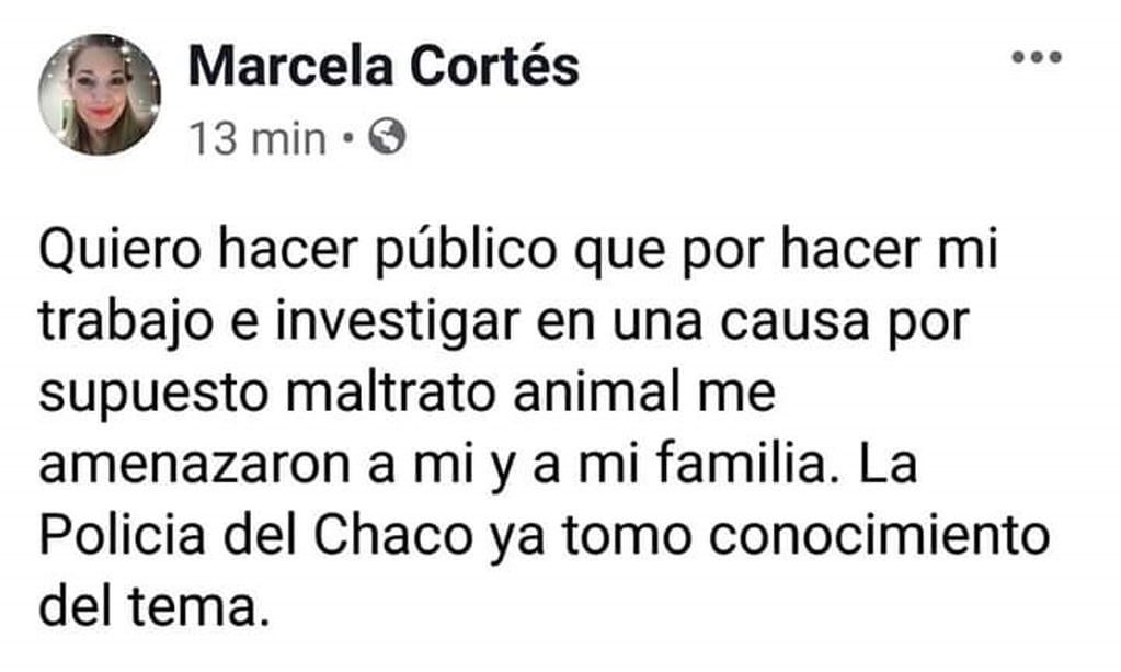 Amenazaron a Marcela Cortés por perseguir el maltrato animal. (Web).