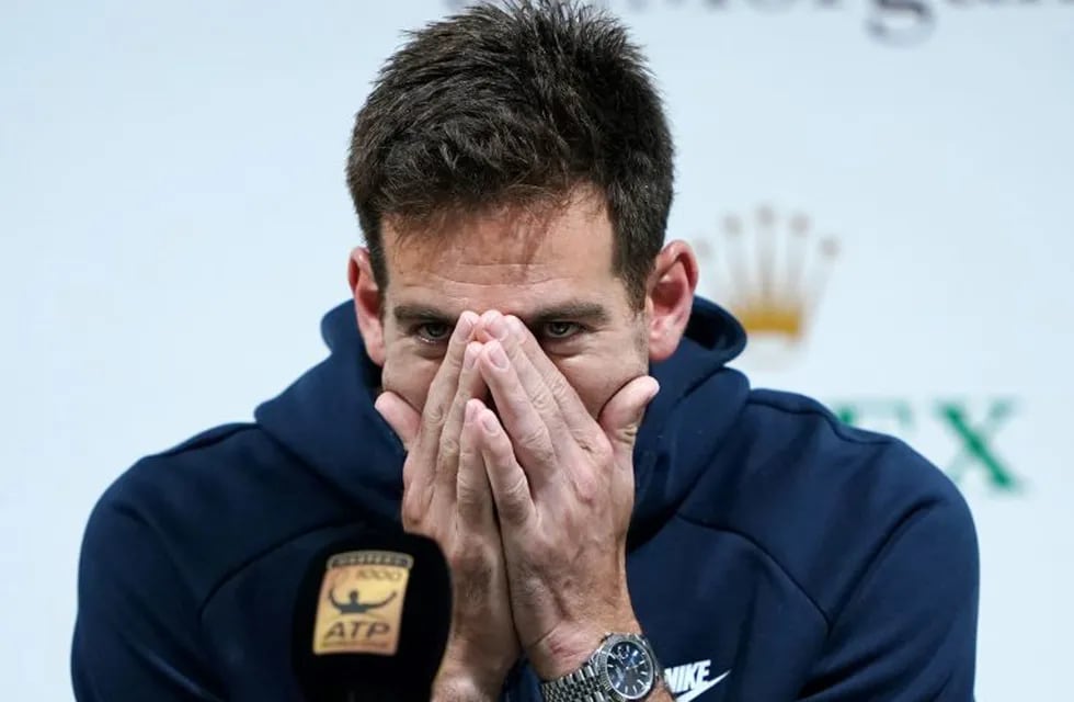 Juan Martin del Potro of Argentina attends a press conference at the Shanghai Masters tennis tournament on October 10, 2018. (Photo by Johannes EISELE / AFP) china shanghai juan martin del potro tenis torneo Shanghai Masters conferencia de prensa