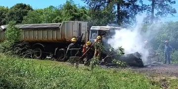Un camión que se dirigía a Posadas se incendió en plena ruta