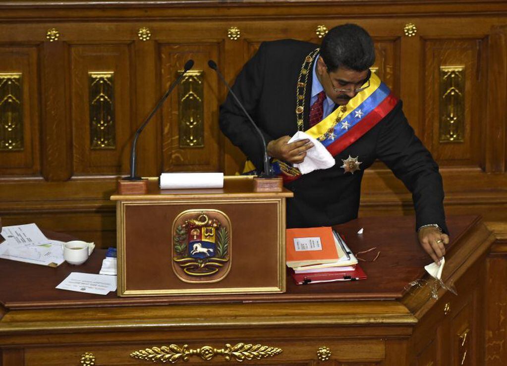 El presidente Nicolás Maduro, presenta el reporte anual luego que la oposición controlara la Asamblea Nacional, en enero de 2016